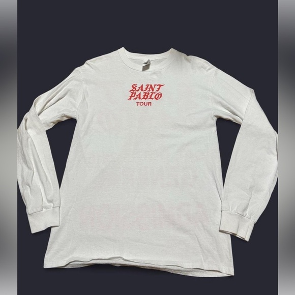 Gildan Other - Kanye West Kanye West Saint Pablo OG White + Red Tour Long Sleeve M